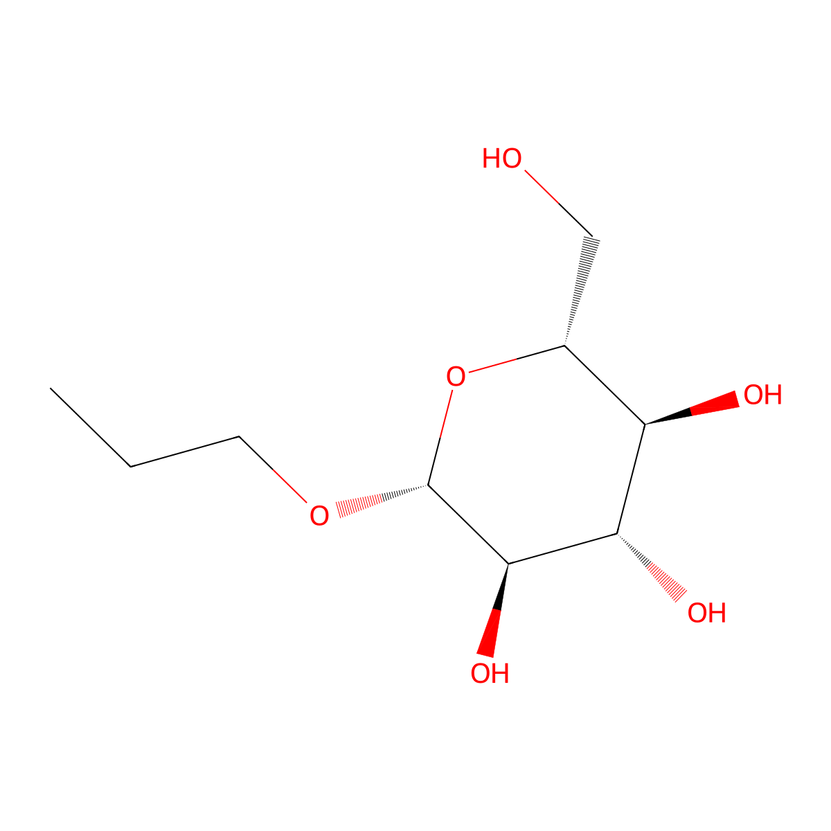 Propyl beta-D-glucopyranoside molecular structure, CAS 34384-77-5