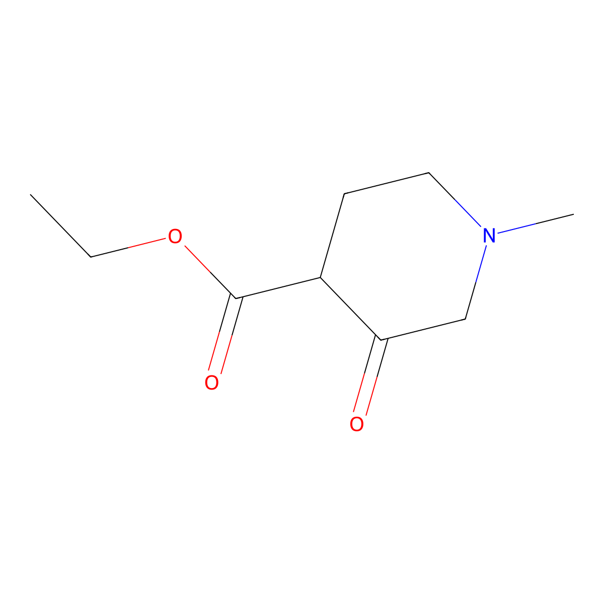 Ethyl 1-methyl-3-oxopiperidine-4-carboxylate molecular structure, CAS 343853-87-2