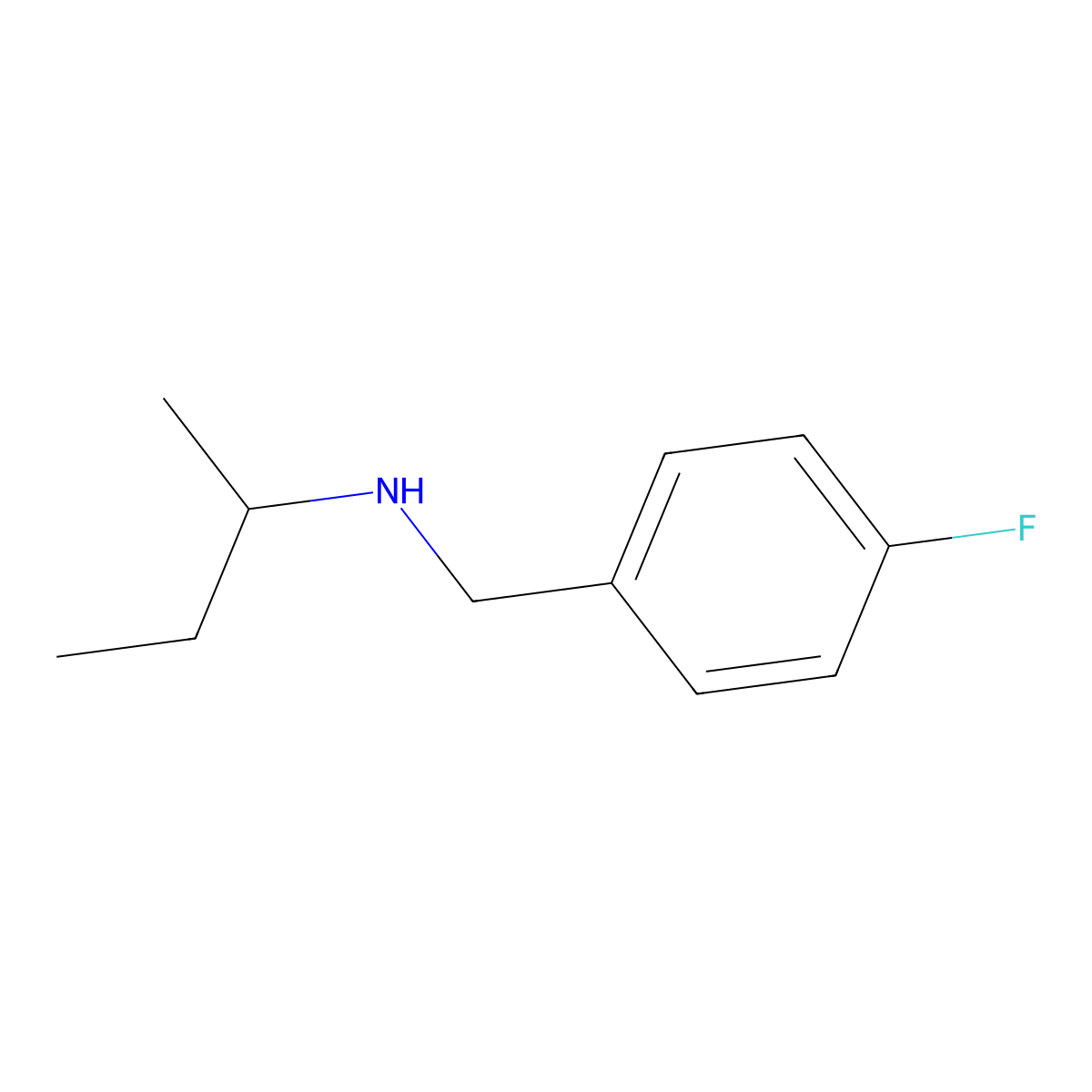 N-(4-fluorobenzyl)butan-2-amine molecular structure, CAS 343854-19-3
