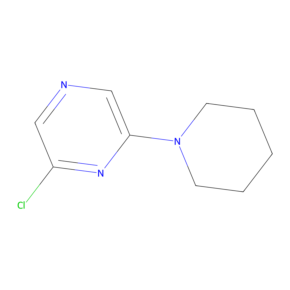 2-Chloro-6-(piperidin-1-yl)pyrazine molecular structure, CAS 343856-62-2