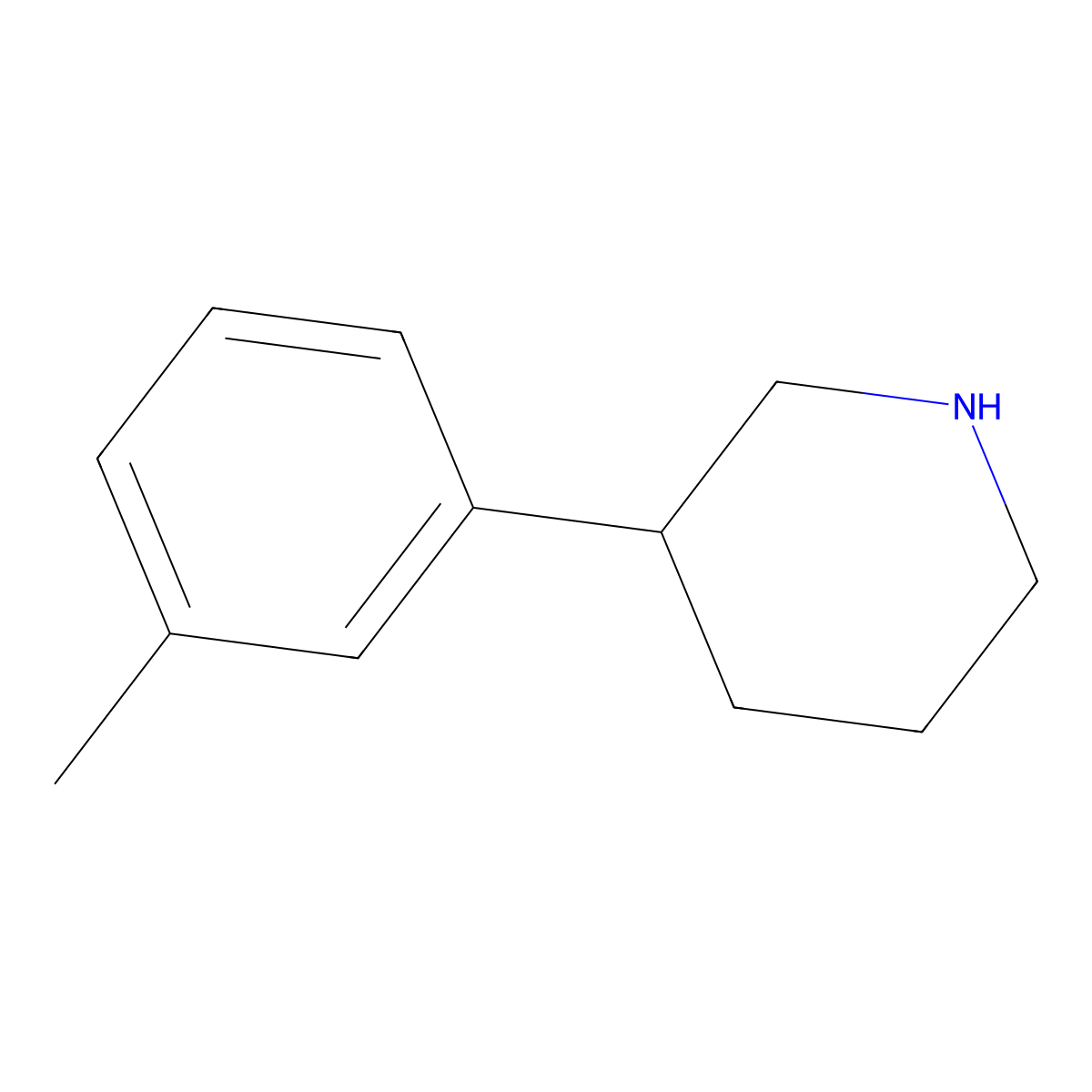 3-(3-Methylphenyl)piperidine molecular structure, CAS 343856-70-2