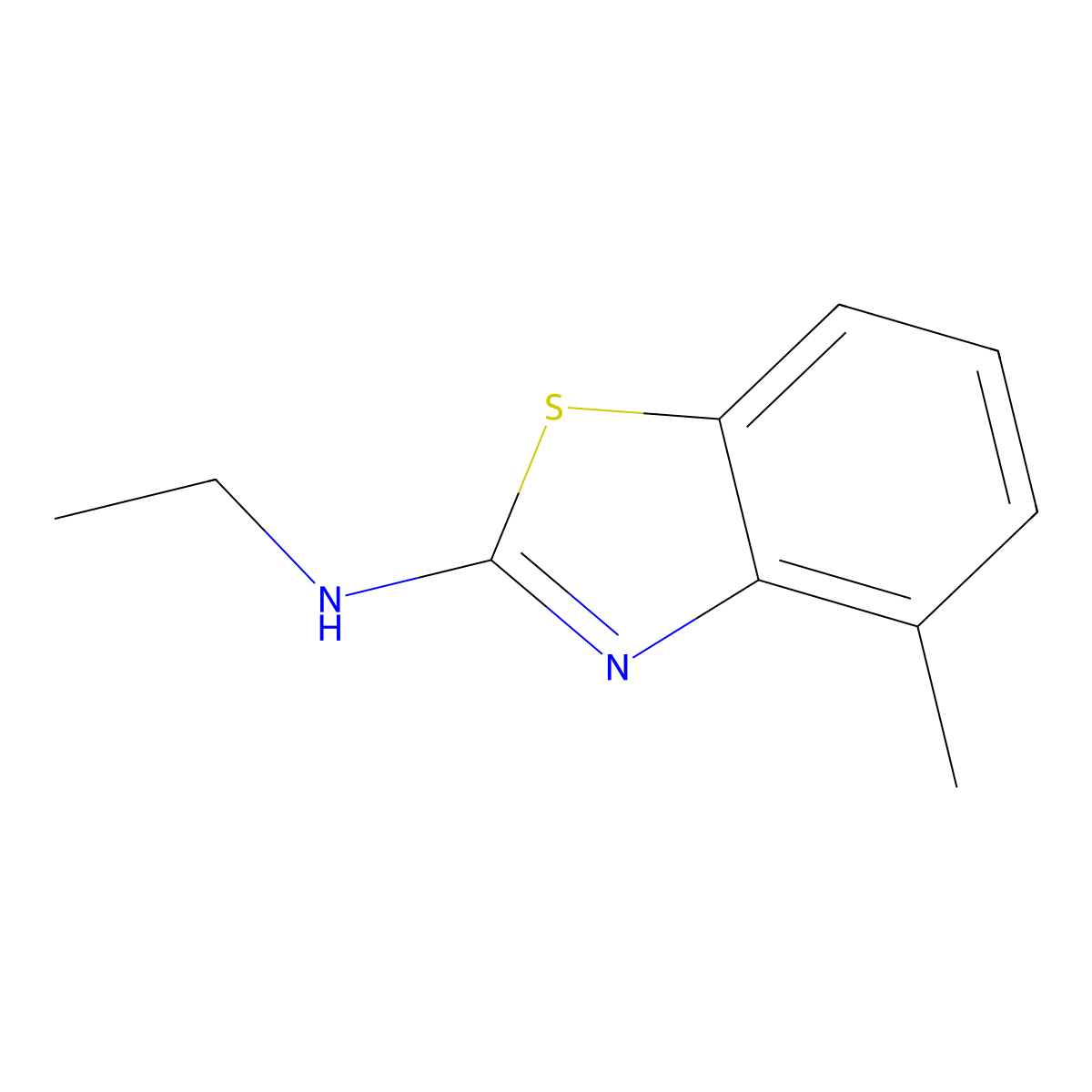 N-ethyl-4-methyl-1,3-benzothiazol-2-amine molecular structure, CAS 343856-76-8