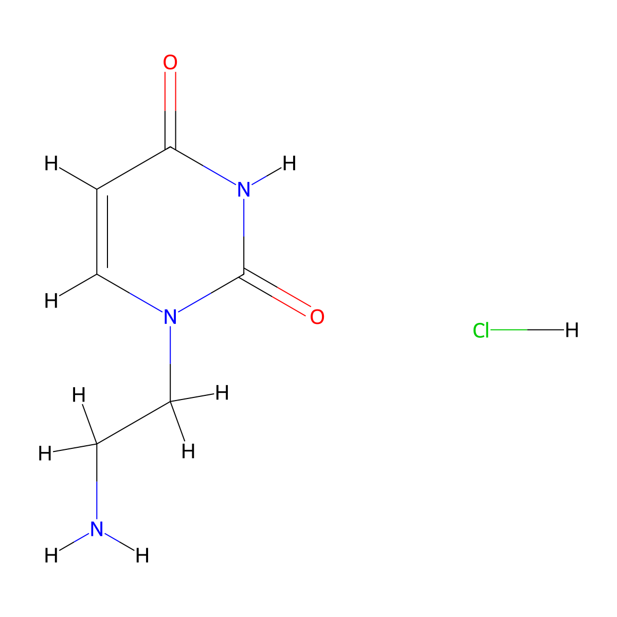 1-(2-Amino-ethyl)-1h-pyrimidine-2,4-dione hydrochloride molecular structure, CAS 34386-73-7