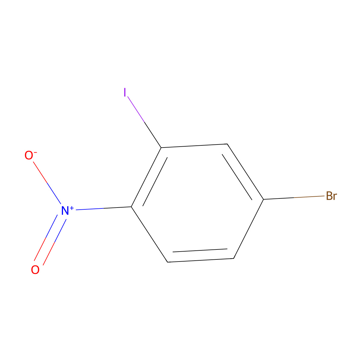 4-Bromo-2-iodo-1-nitrobenzene molecular structure, CAS 343864-78-8