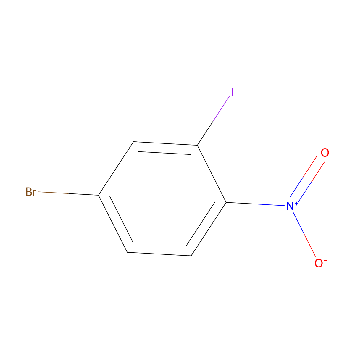4-Bromo-2-iodo-1-nitrobenzene molecular structure, CAS 343864-78-8