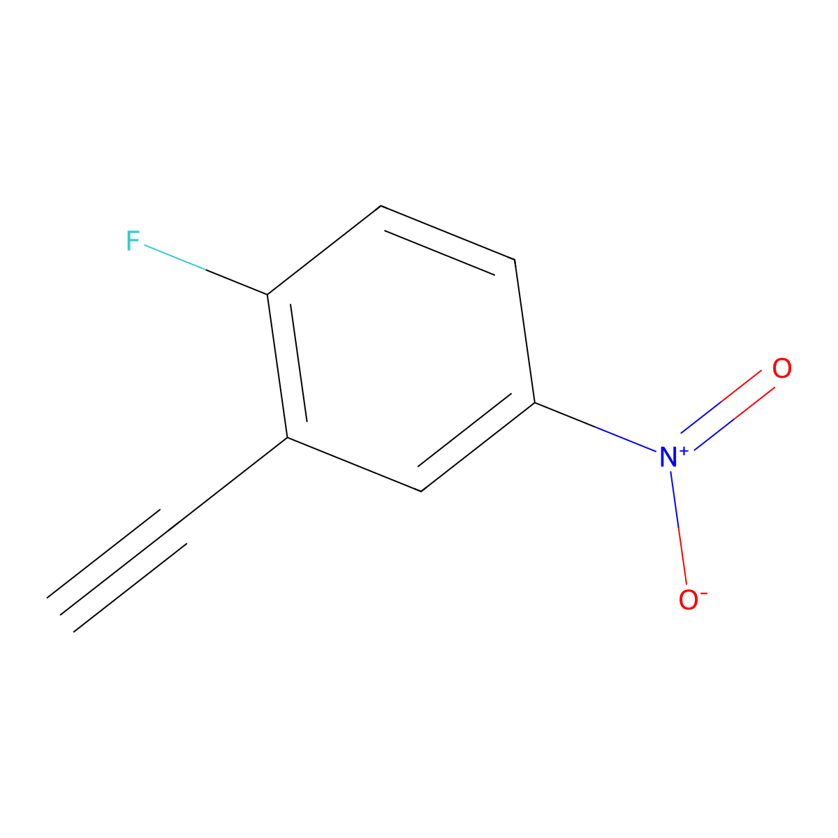 2-Ethynyl-1-fluoro-4-nitrobenzene molecular structure, CAS 343866-99-9