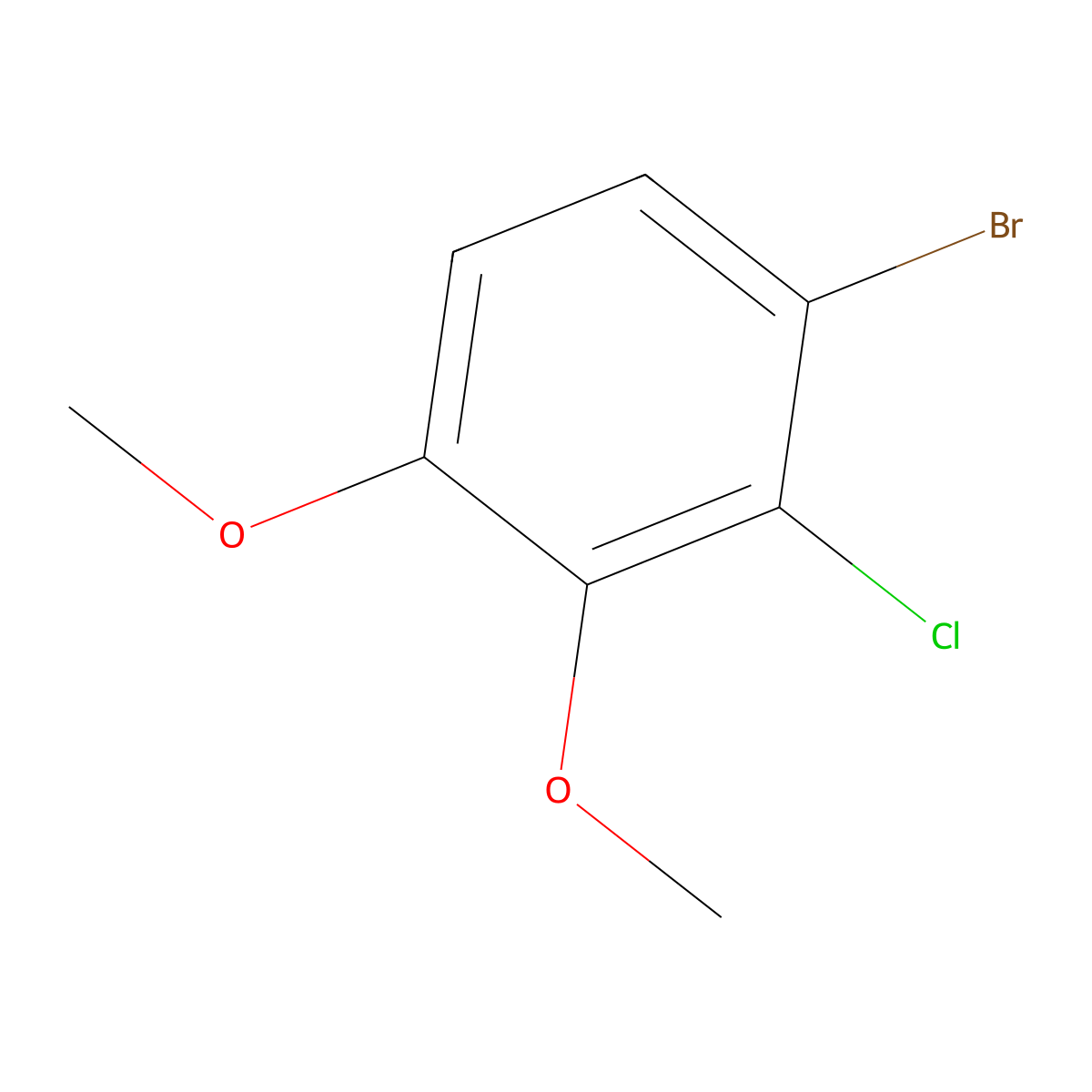 1-Bromo-2-chloro-3,4-dimethoxybenzene molecular structure, CAS 343867-04-9