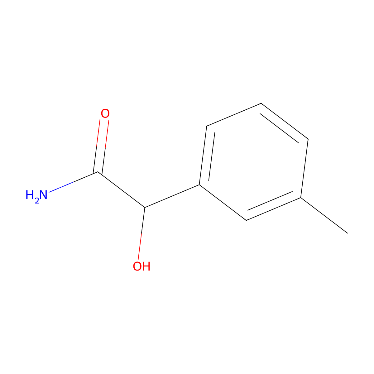 Benzeneacetamide, alpha-hydroxy-3-methyl- molecular structure, CAS 343867-73-2