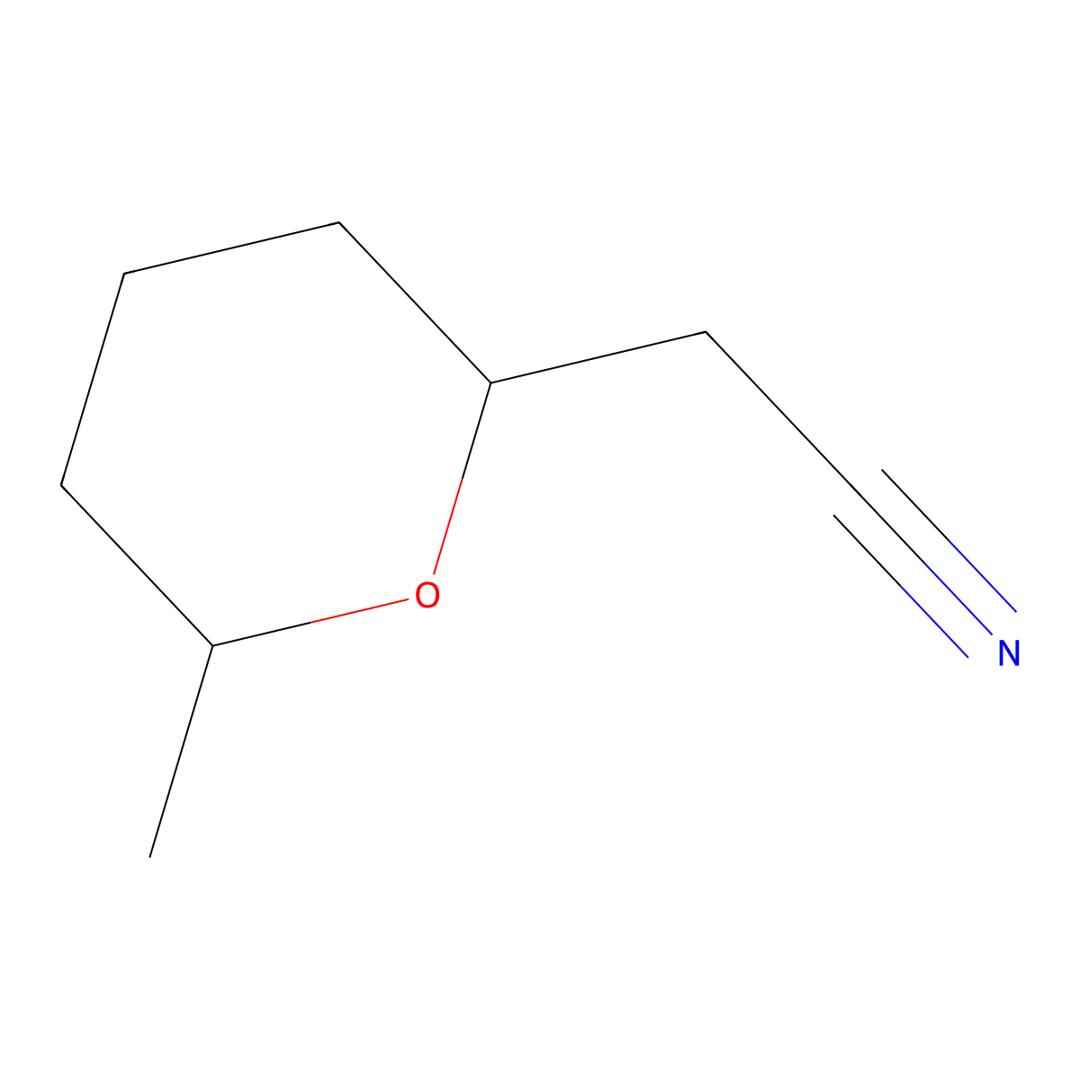 2-(6-Methyloxan-2-yl)acetonitrile molecular structure, CAS 343868-07-5