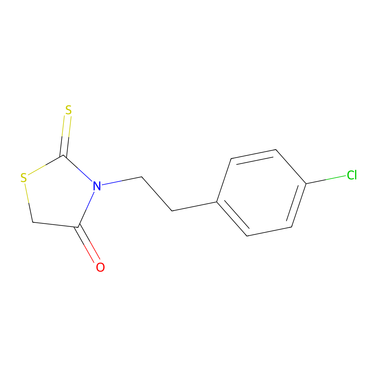 3-[2-(4-Chlorophenyl)ethyl]-2-sulfanylidene-1,3-thiazolidin-4-one molecular structure, CAS 34392-95-5