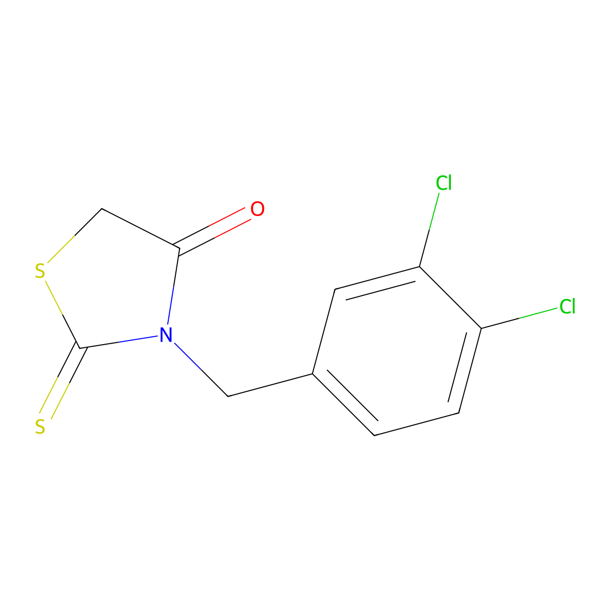 3-(3,4-Dichlorobenzyl)-2-thioxo-1,3-thiazolidin-4-one molecular structure, CAS 34392-98-8