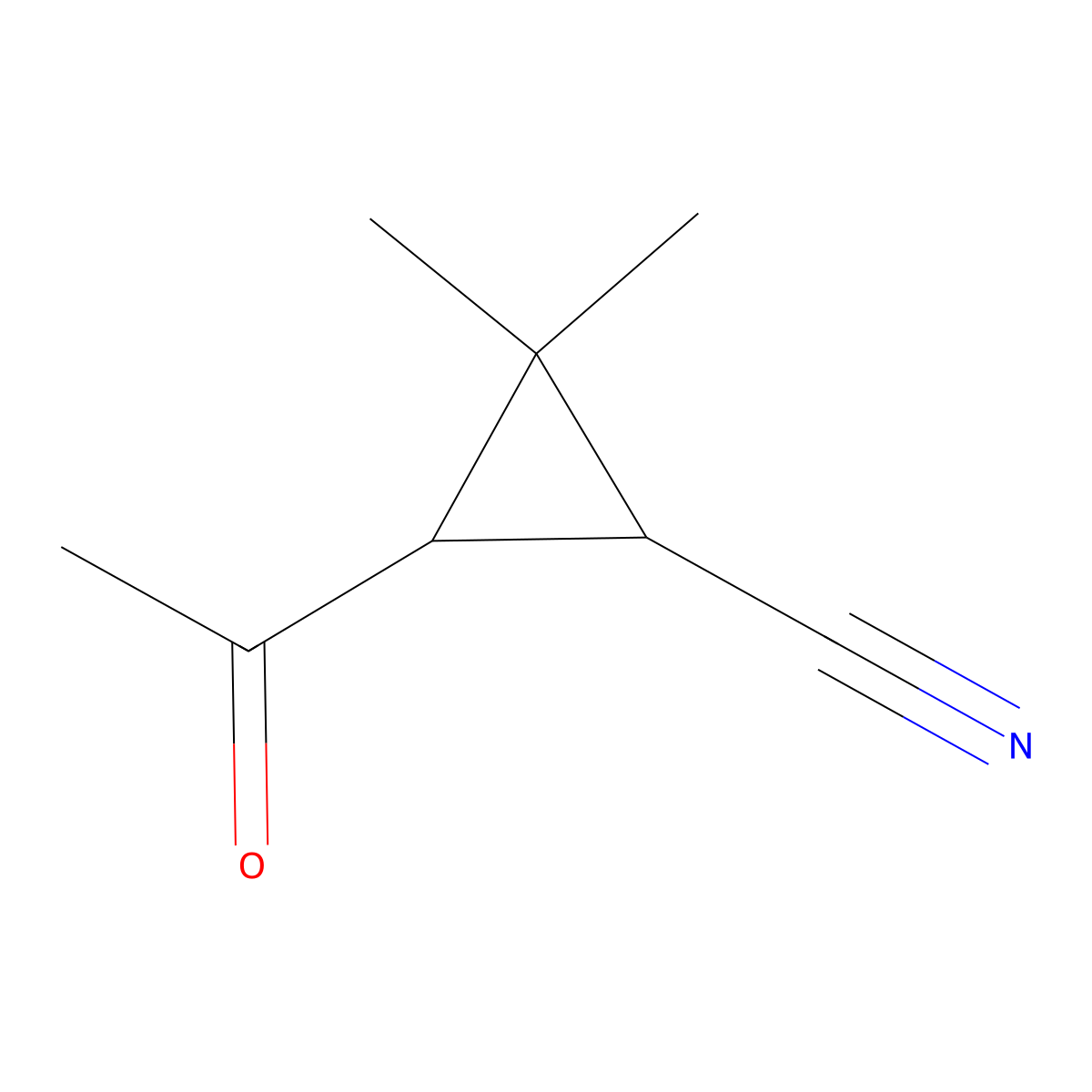 3-Acetyl-2,2-dimethylcyclopropane-1-carbonitrile molecular structure, CAS 343928-93-8