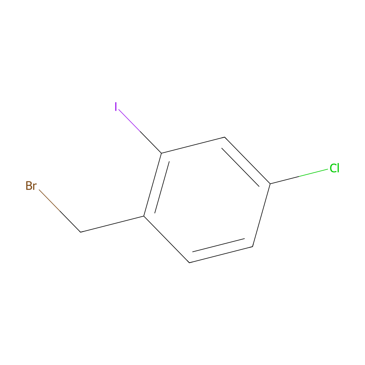 1-(Bromomethyl)-4-chloro-2-iodobenzene molecular structure, CAS 343929-11-3