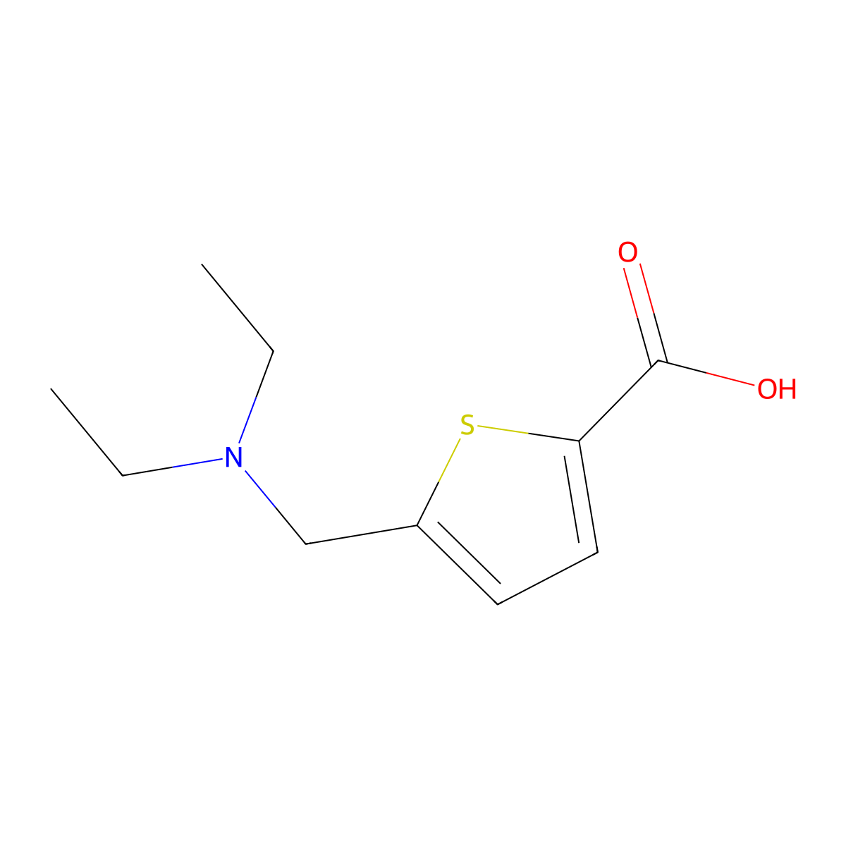 5-[(Diethylamino)methyl]thiophene-2-carboxylic acid molecular structure, CAS 343943-37-3