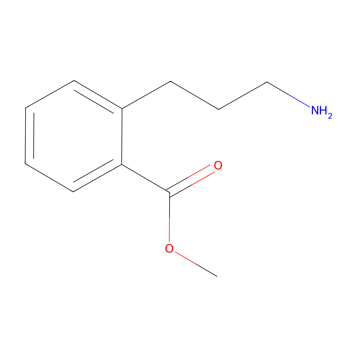 Methyl 2-(3-aminopropyl)benzoate molecular structure, CAS 343943-56-6