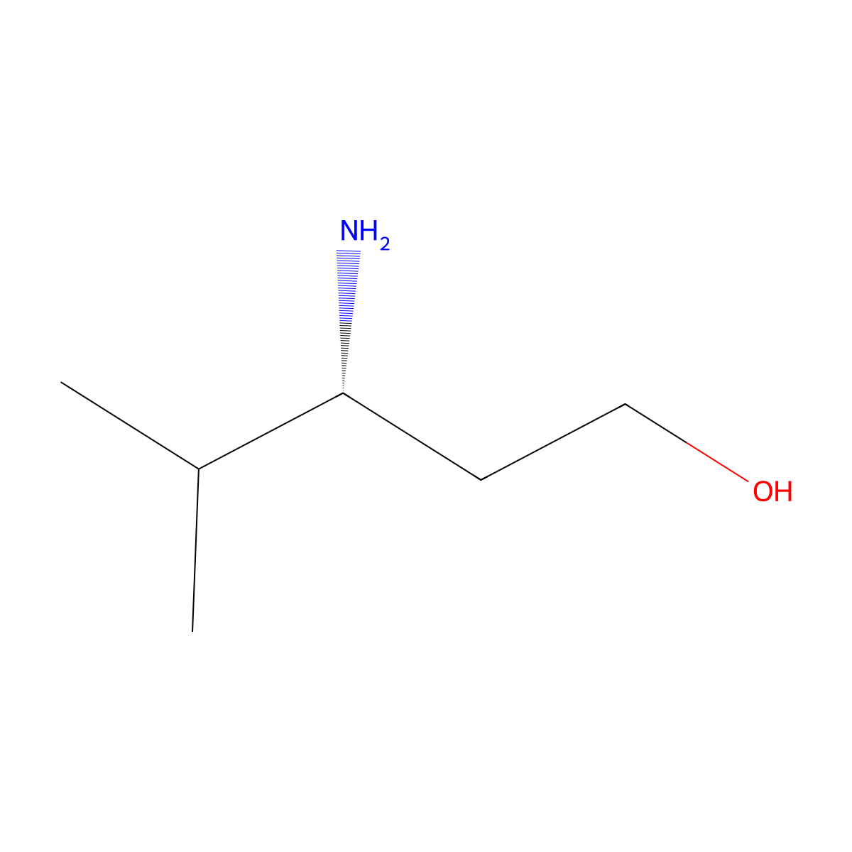 (R)-3-amino-4-methylpentan-1-ol molecular structure, CAS 343943-80-6