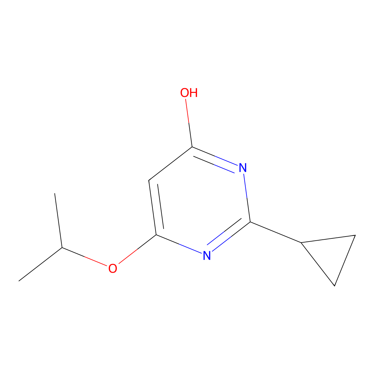 4-Hydroxy-2-cyclopropyl-6-(iso-propoxy)pyrimidine molecular structure, CAS 343945-98-2