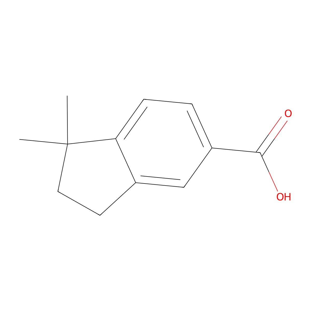 1,1-dimethyl-2,3-dihydro-1H-indene-5-carboxylic acid molecular structure, CAS 343946-00-9