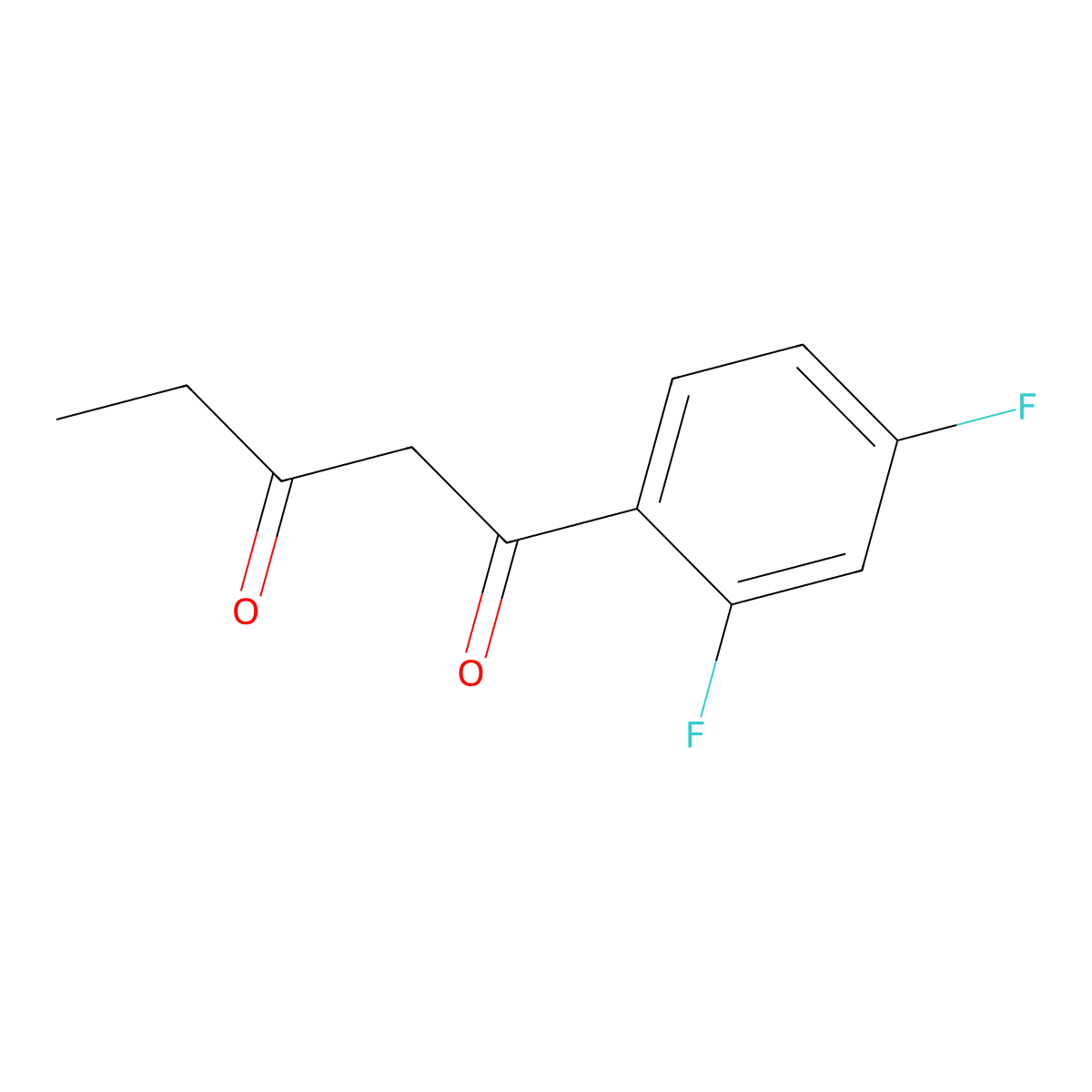 1-(2,4-Difluorophenyl)pentane-1,3-dione molecular structure, CAS 343947-15-9