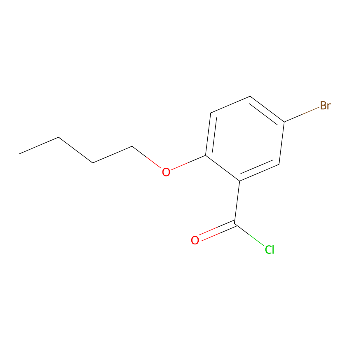 5-Bromo-2-butoxybenzoyl chloride molecular structure, CAS 343949-22-4