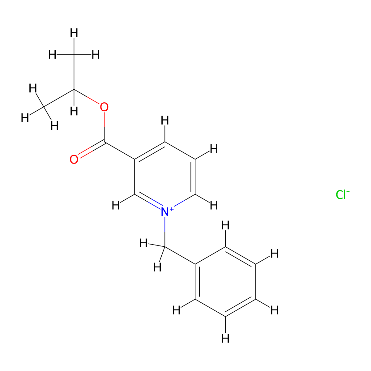 Pyridinium, 3-[(1-methylethoxy)carbonyl]-1-(phenylmethyl)-, chloride (1:1) molecular structure, CAS 34395-10-3