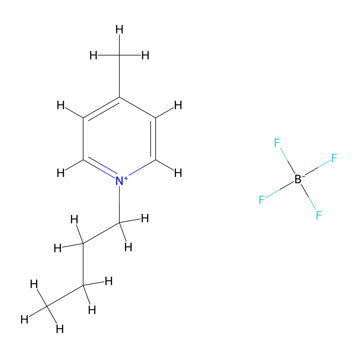1-Butyl-4-methylpyridinium tetrafluoroborate molecular structure, CAS 343952-33-0
