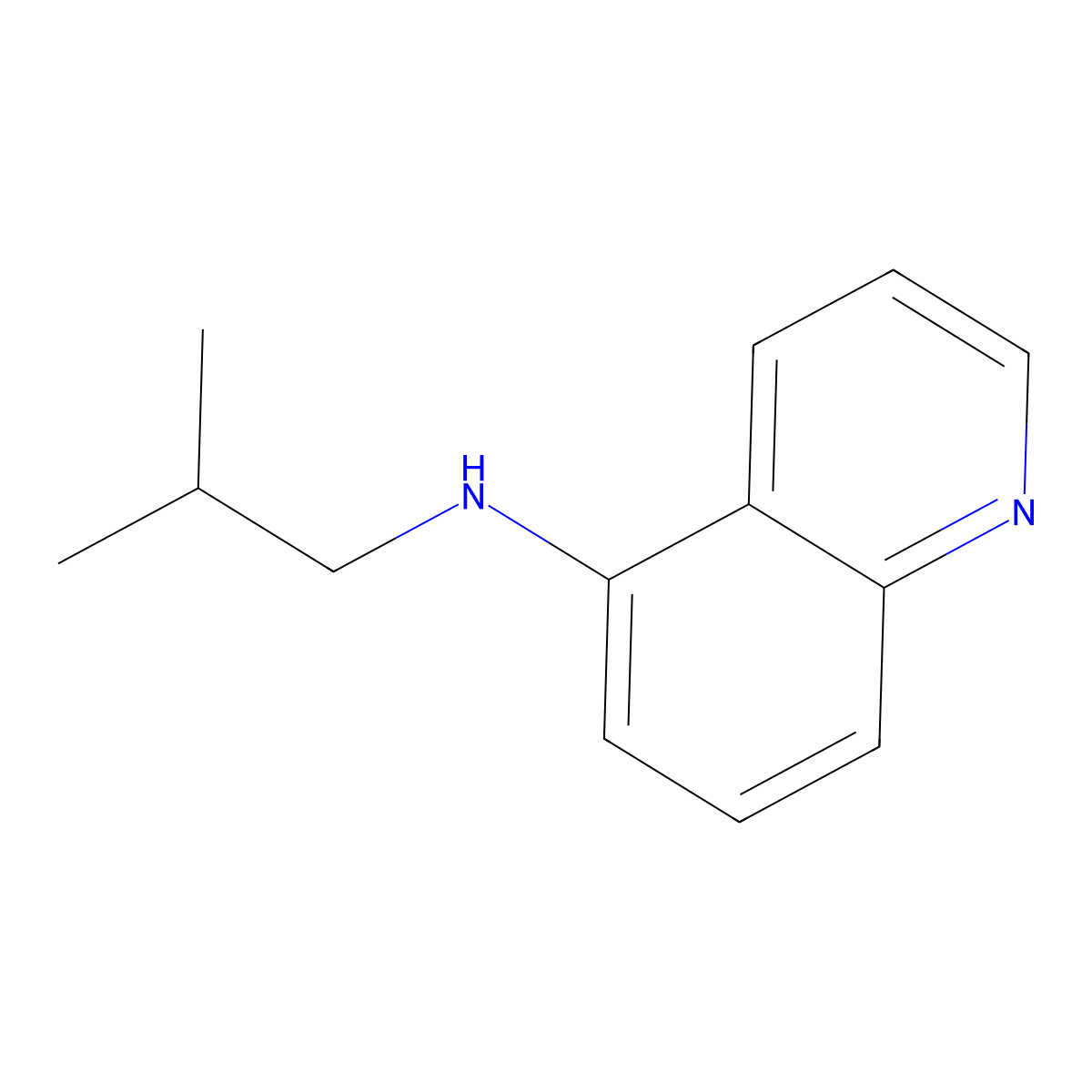 N-(2-methylpropyl)quinolin-5-amine molecular structure, CAS 343953-24-2