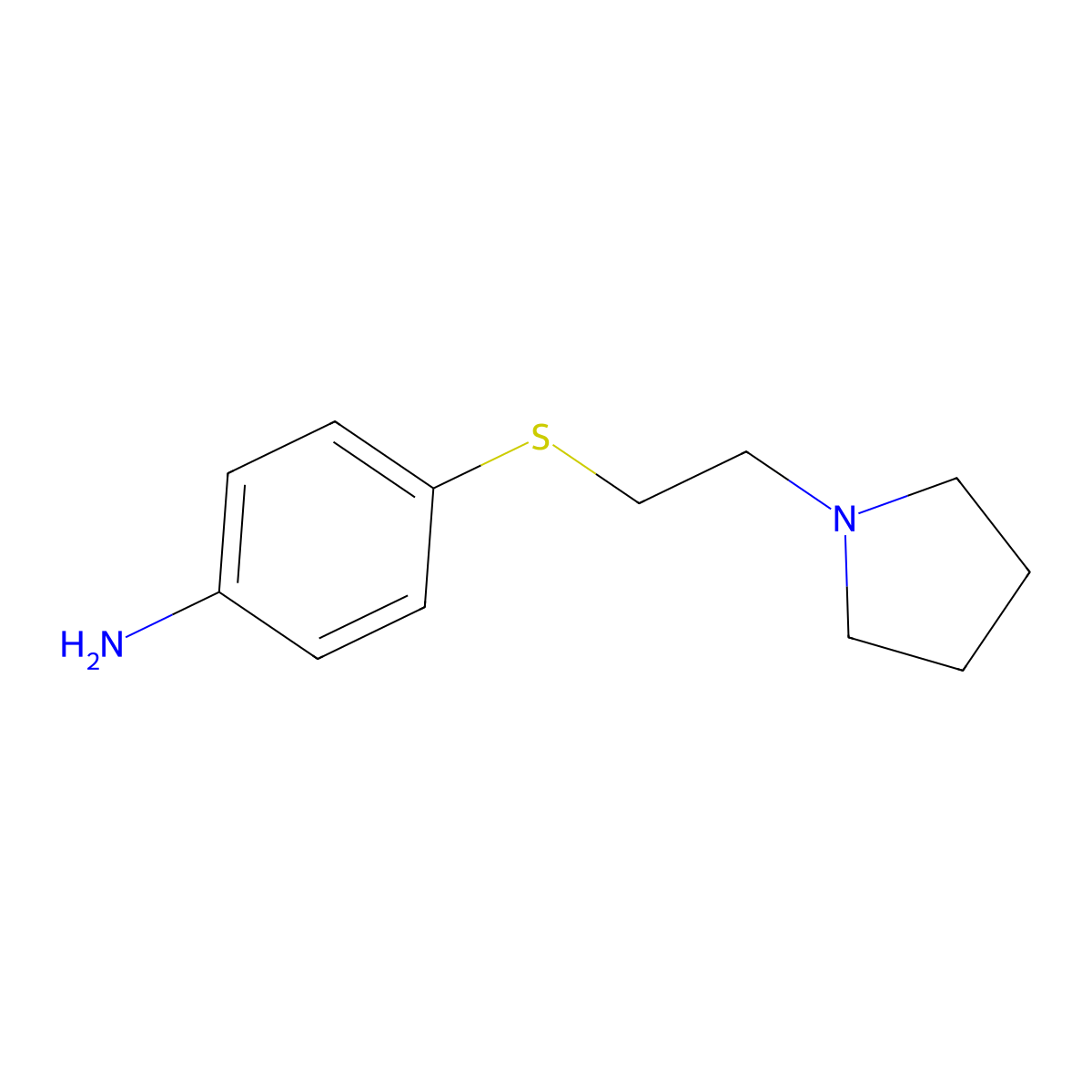 4-{[2-(Pyrrolidin-1-yl)ethyl]sulfanyl}aniline molecular structure, CAS 343953-72-0