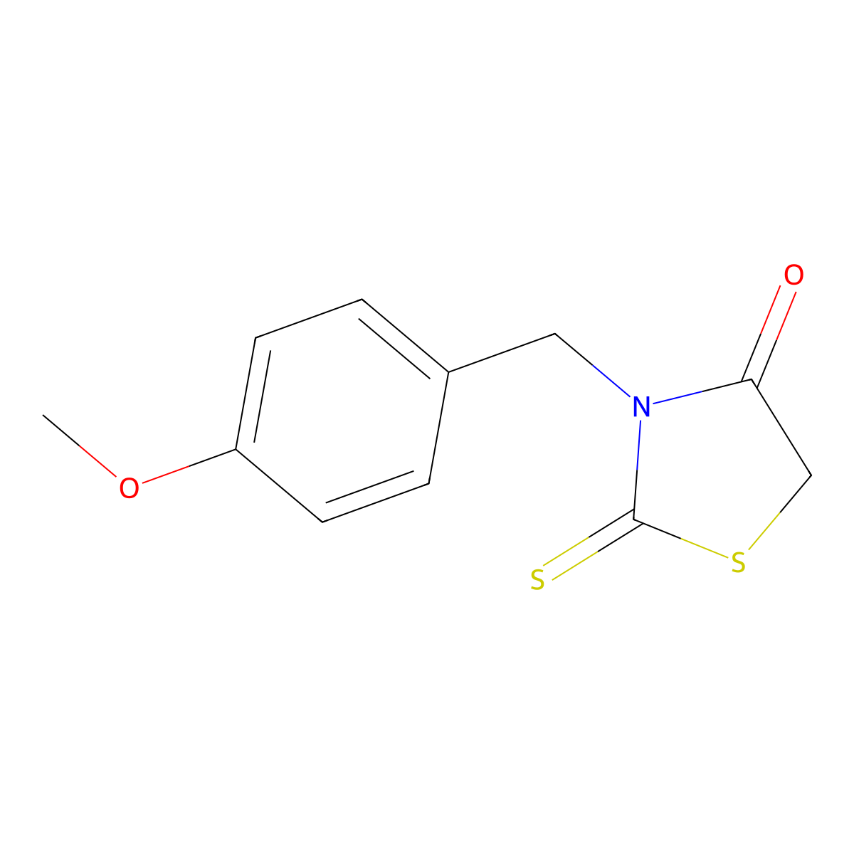 3-[(4-Methoxyphenyl)methyl]-2-sulfanylidene-1,3-thiazolidin-4-one molecular structure, CAS 34396-47-9