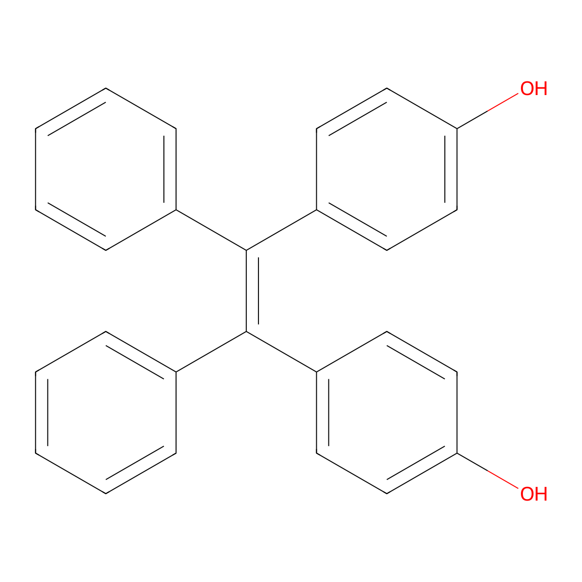(Z)-4,4'-(1,2-diphenylethene-1,2-diyl)diphenol molecular structure, CAS 343960-74-7