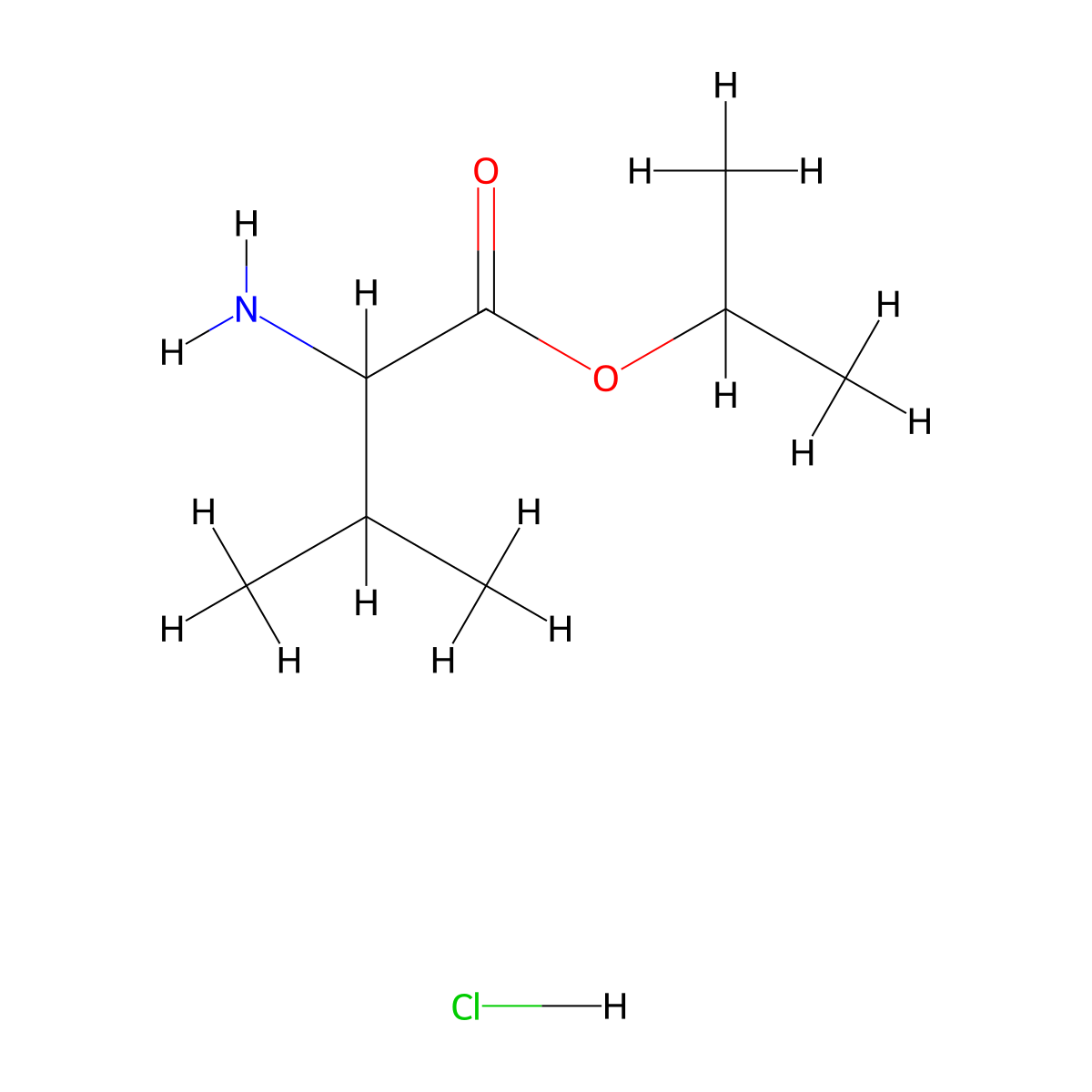 Propan-2-yl 2-amino-3-methylbutanoate hydrochloride molecular structure, CAS 343962-86-7