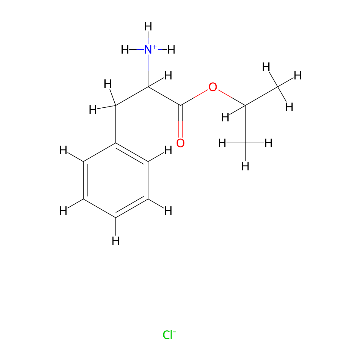 1-Isopropoxy-1-oxo-3-phenyl-2-propanaminium chloride molecular structure, CAS 343962-99-2