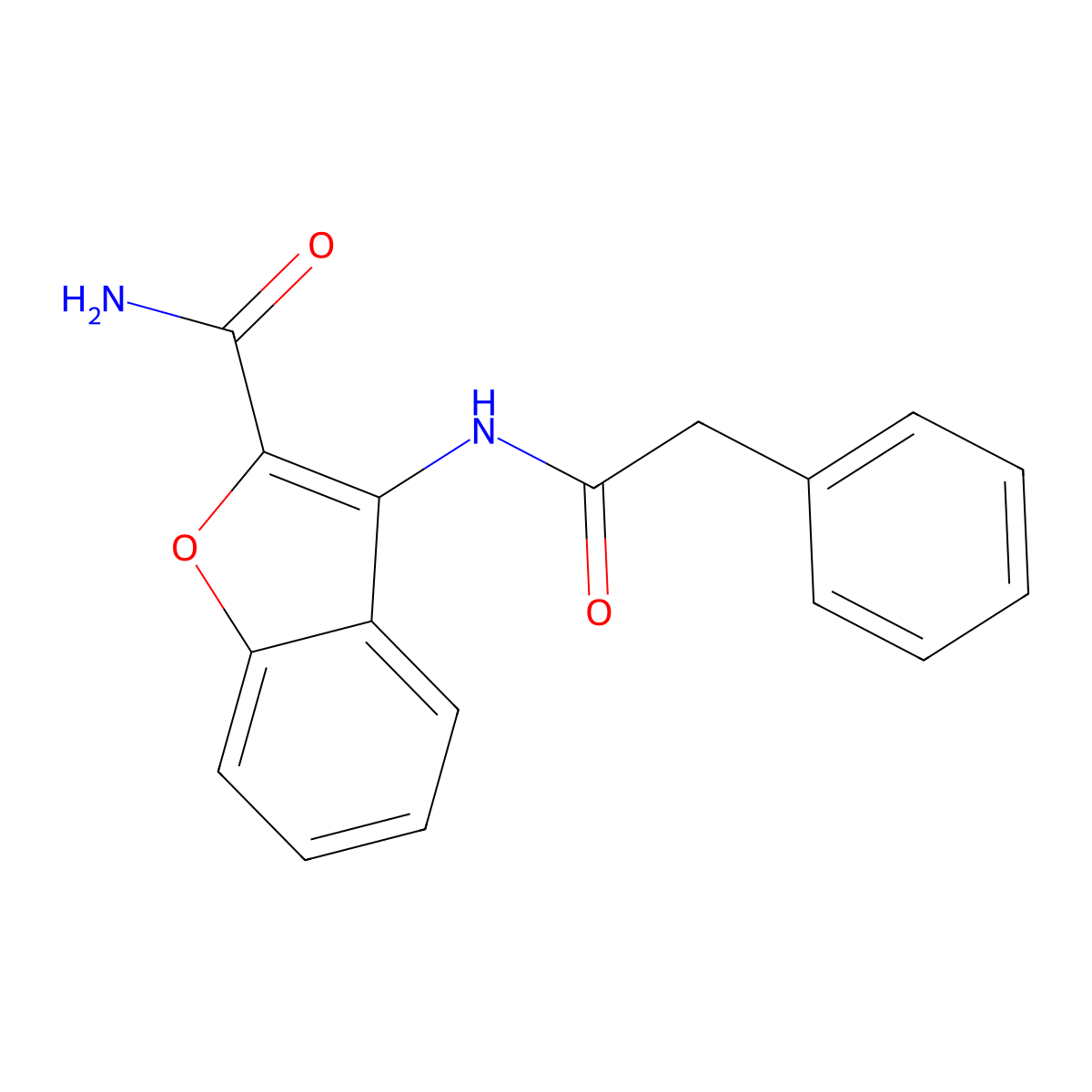 3-[(2-Phenylacetyl)amino]-1-benzofuran-2-carboxamide molecular structure, CAS 343972-42-9
