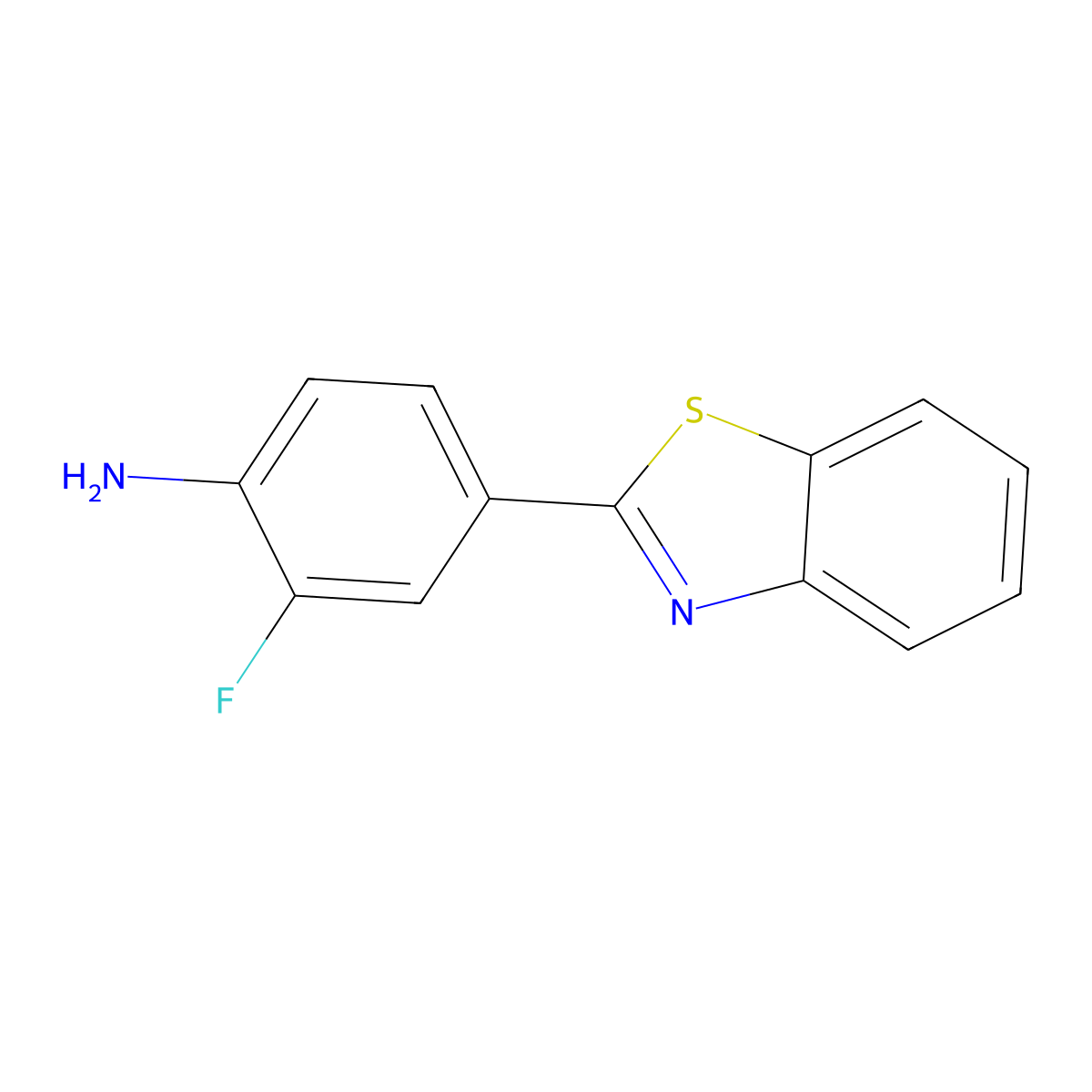 Benzenamine, 4-(2-benzothiazolyl)-2-fluoro- molecular structure, CAS 343975-63-3