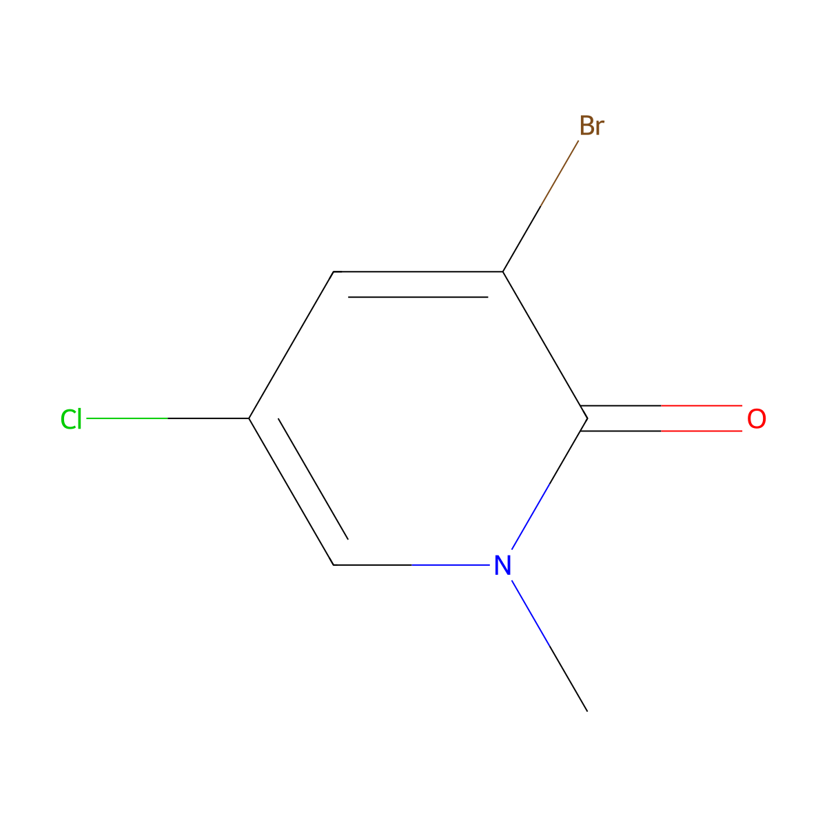 3-Bromo-5-chloro-1-methylpyridin-2(1H)-one molecular structure, CAS 343981-02-2