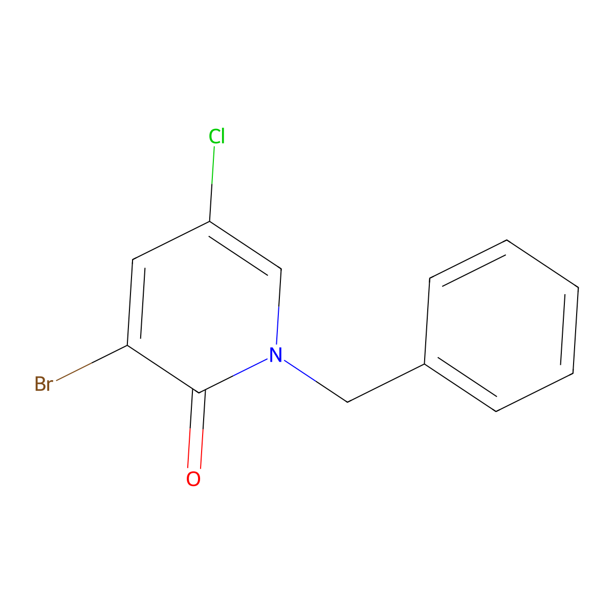 1-Benzyl-3-bromo-5-chloro-2-pyridone molecular structure, CAS 343981-09-9
