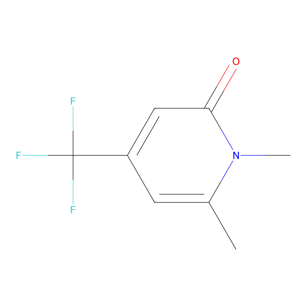 1,6-Dimethyl-4-(trifluoromethyl)pyridin-2(1H)-one molecular structure, CAS 343981-56-6