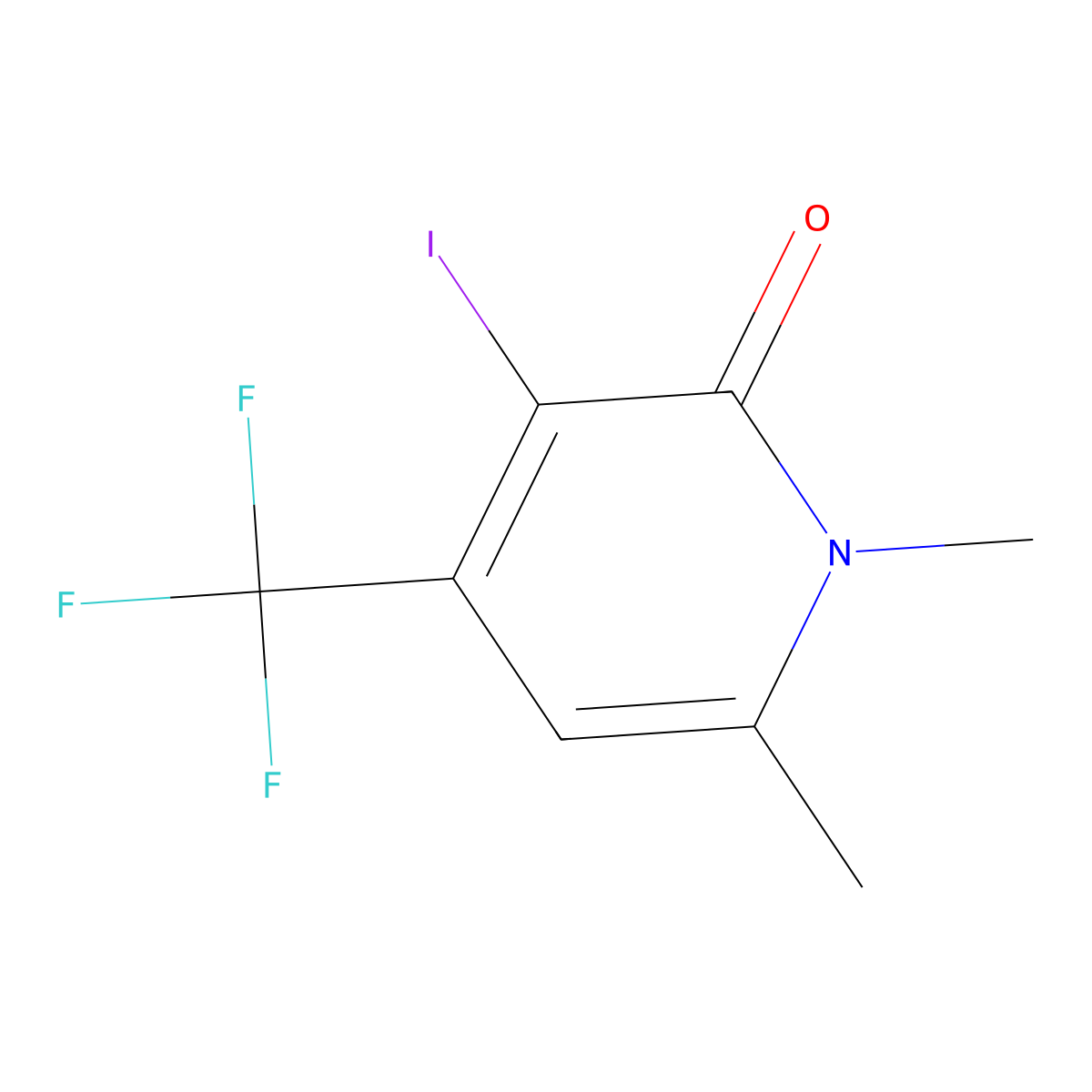 1,6-Dimethyl-3-iodo-4-(trifluoromethyl)-2-pyridone molecular structure, CAS 343981-57-7
