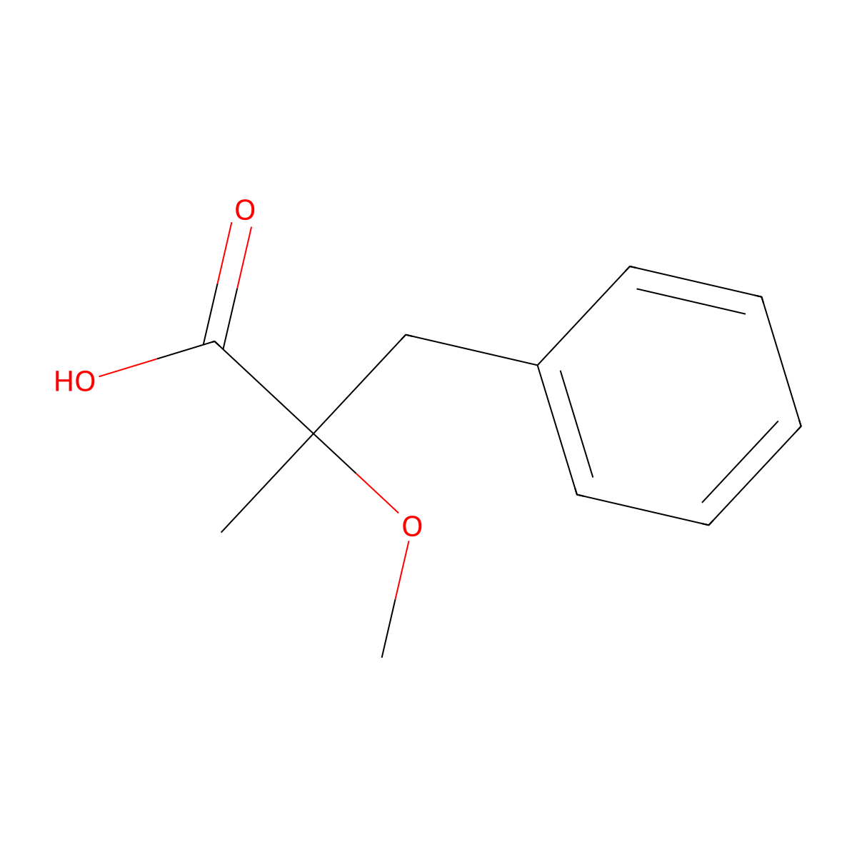 2-Methoxy-2-methyl-3-phenylpropanoic acid molecular structure, CAS 343986-60-7