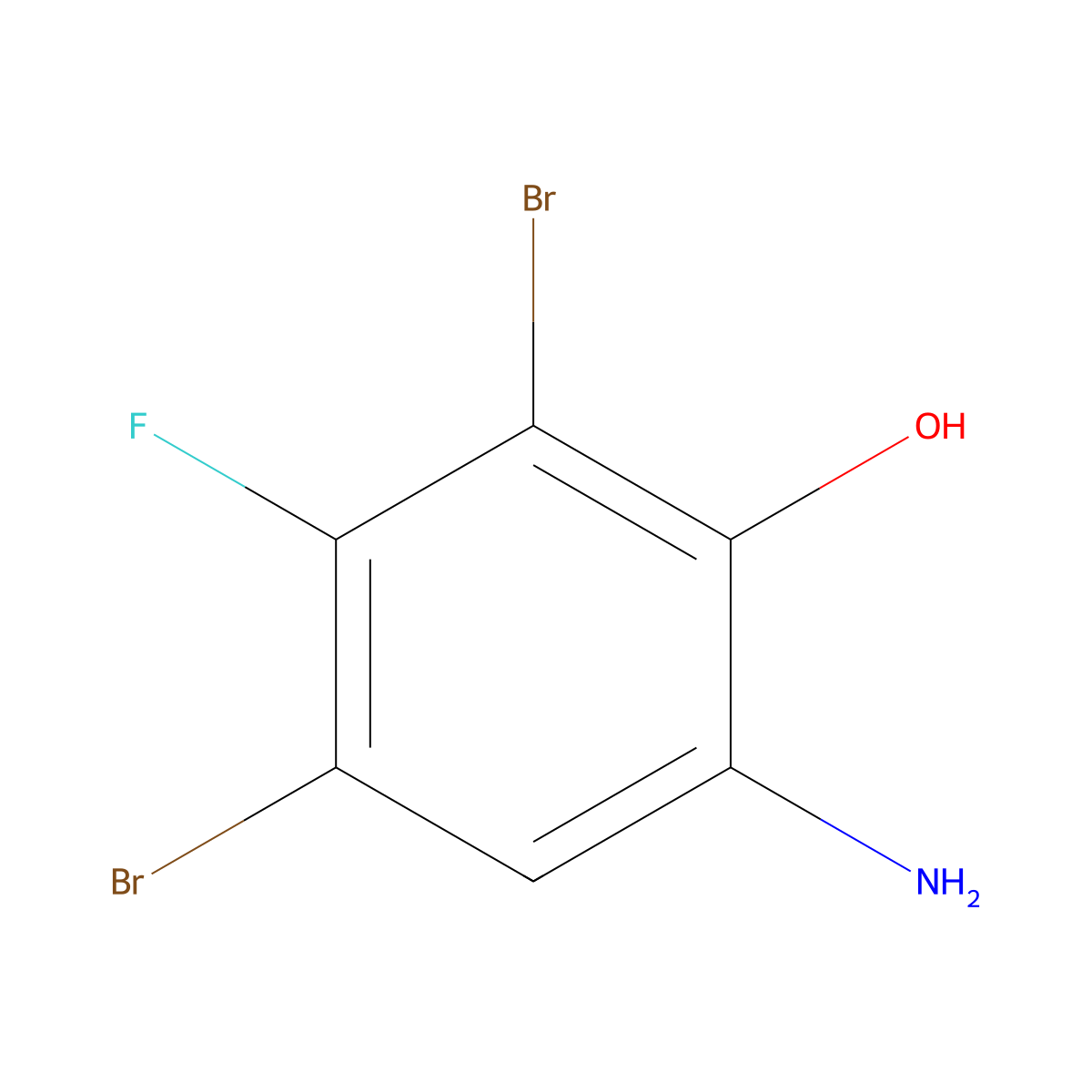 6-Amino-2,4-dibromo-3-fluorophenol molecular structure, CAS 344-10-5