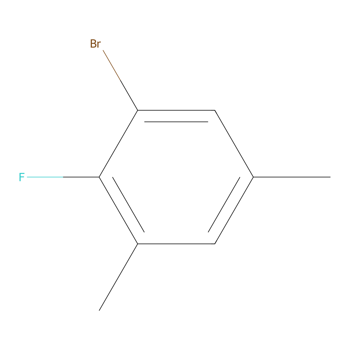 1-Bromo-2-fluoro-3,5-dimethylbenzene molecular structure, CAS 344-16-1