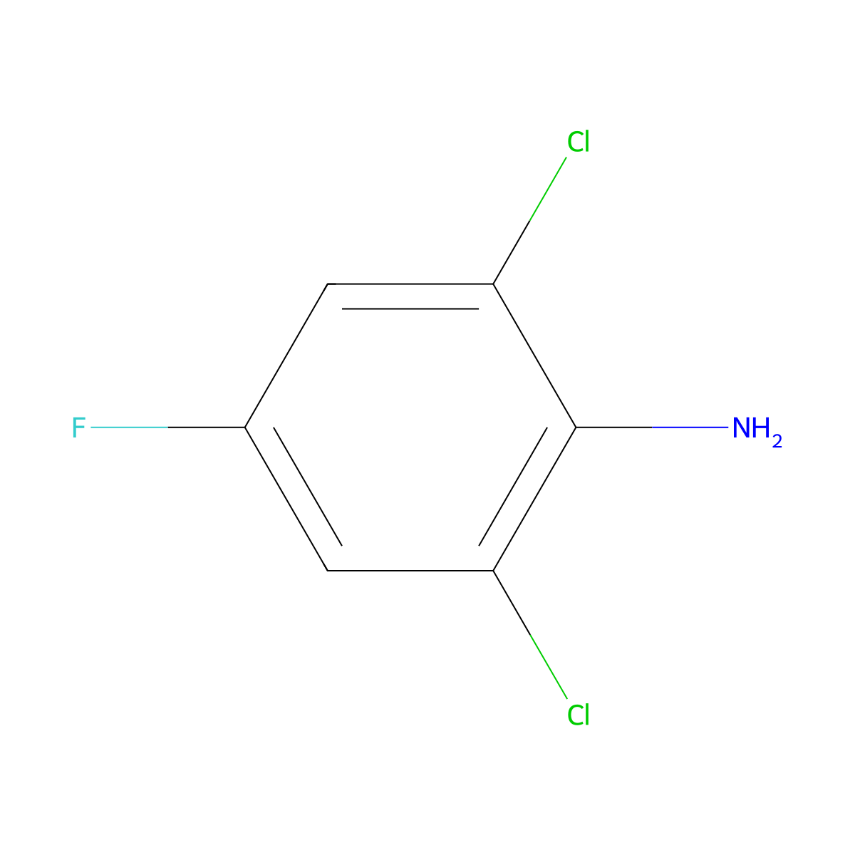 2,6-Dichloro-4-fluoroaniline molecular structure, CAS 344-19-4