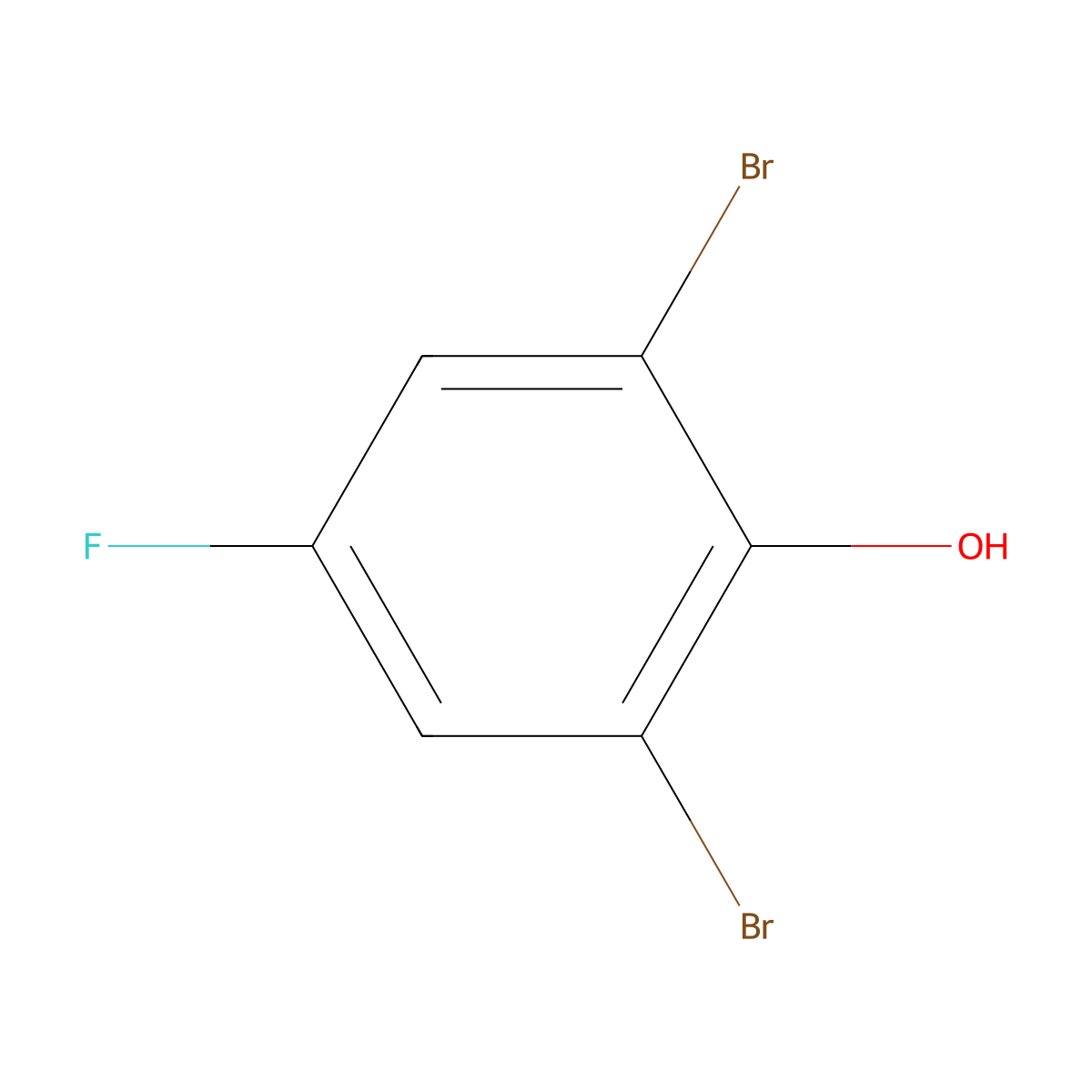 2,6-Dibromo-4-fluorophenol molecular structure, CAS 344-20-7