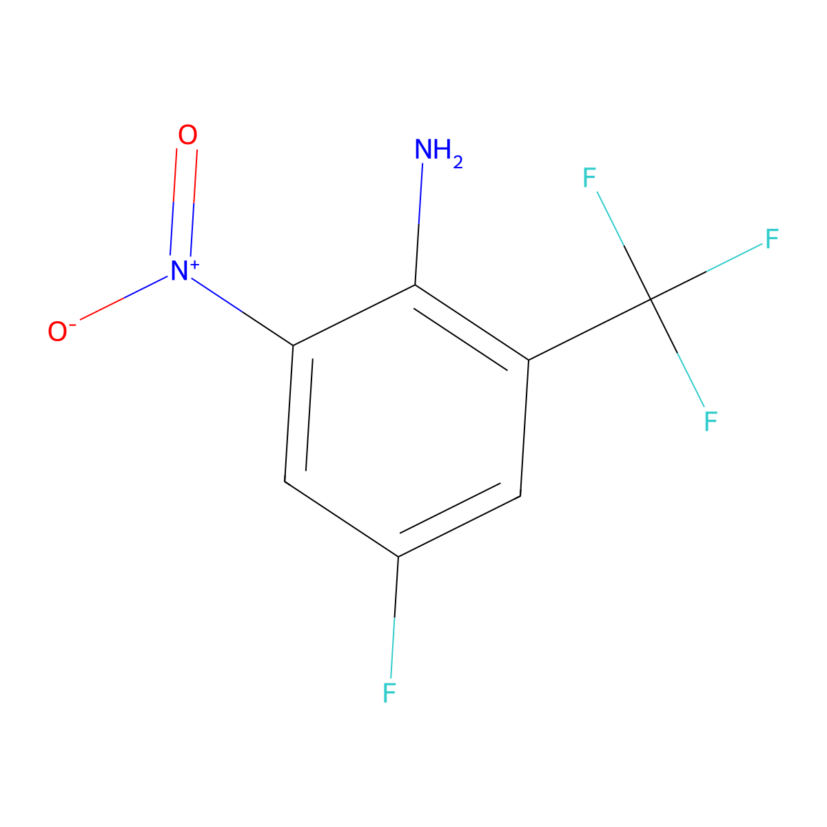 4-Fluoro-2-nitro-6-(trifluoromethyl)aniline molecular structure, CAS 344-29-6