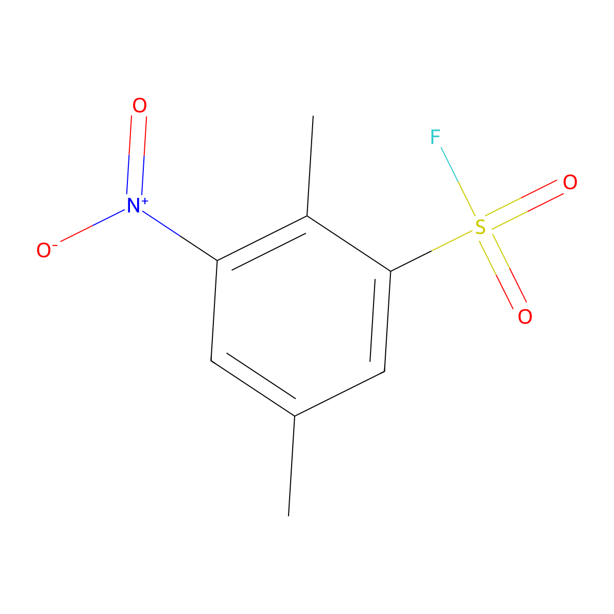 2,5-Dimethyl-3-nitrobenzene-1-sulfonyl fluoride molecular structure, CAS 344-30-9