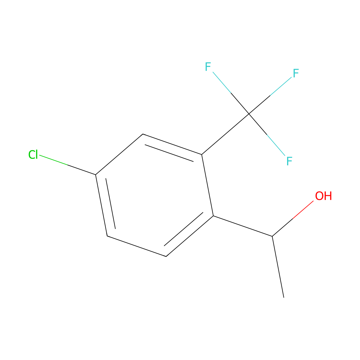 1-[4-Chloro-2-(trifluoromethyl)phenyl]ethan-1-ol molecular structure, CAS 344-37-6
