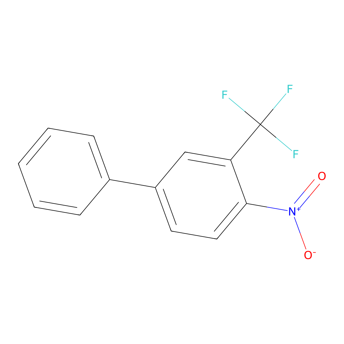 4-Nitro-3-(trifluoromethyl)biphenyl molecular structure, CAS 344-41-2