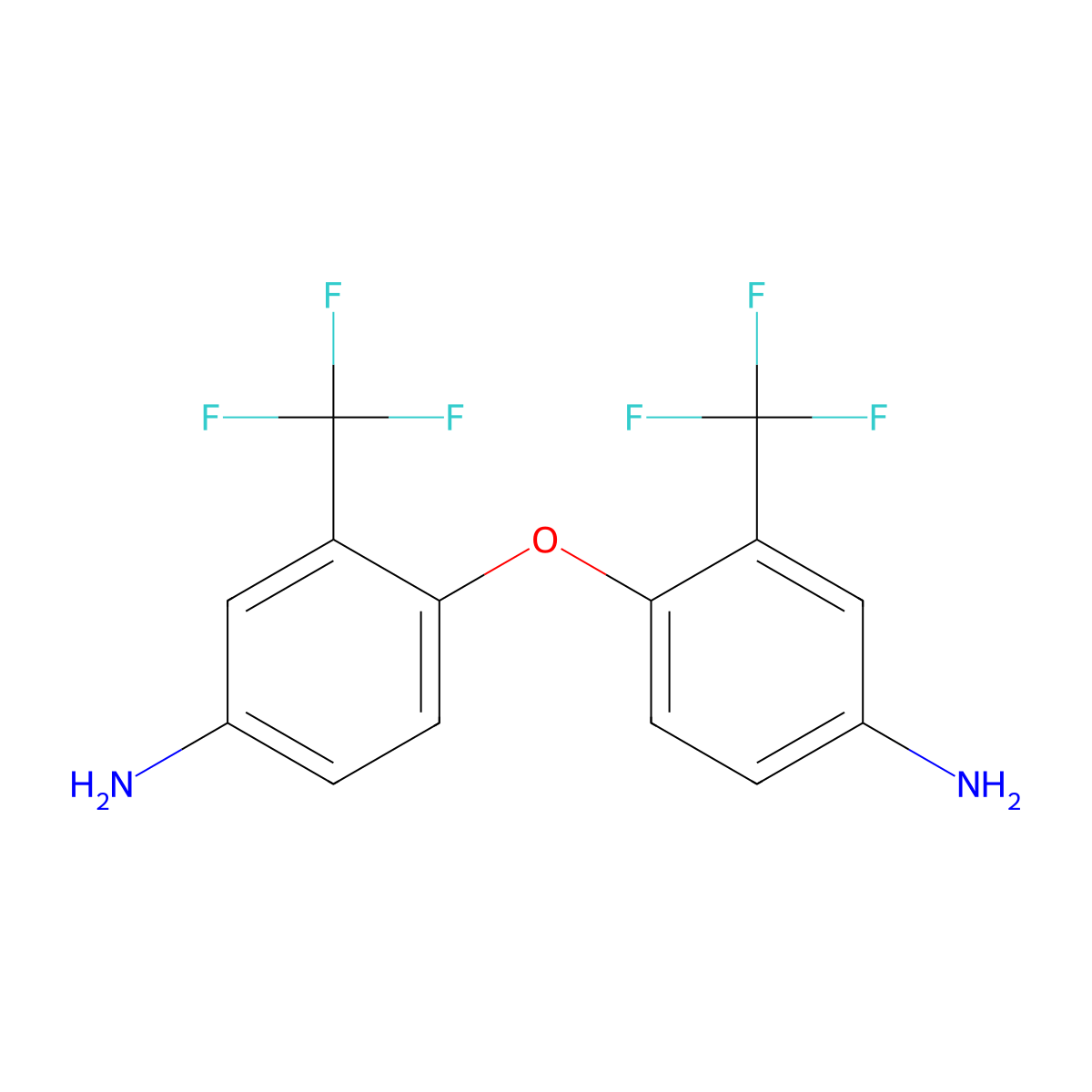 4,4'-Oxybis[3-(trifluoromethyl)aniline] molecular structure, CAS 344-48-9