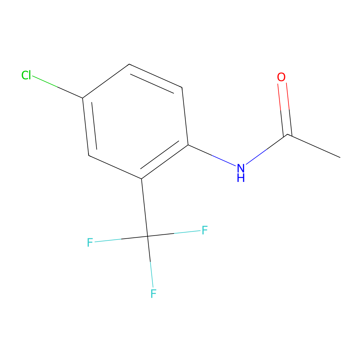 N-[4-chloro-2-(trifluoromethyl)phenyl]acetamide molecular structure, CAS 344-53-6