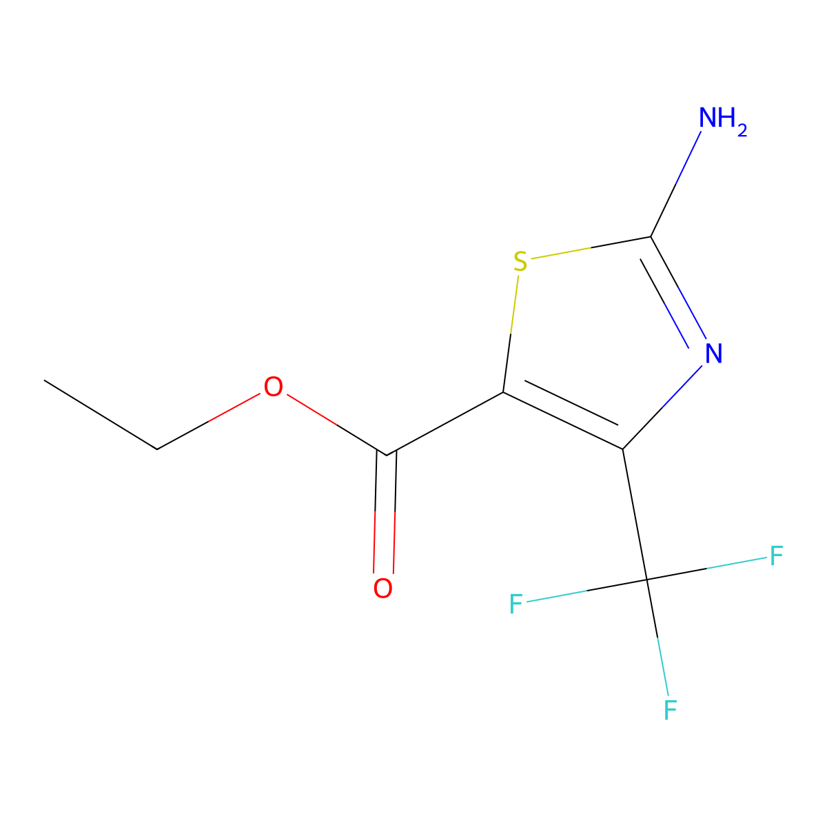 5-Thiazolecarboxylic acid, 2-amino-4-(trifluoromethyl)-, ethyl ester molecular structure, CAS 344-72-9